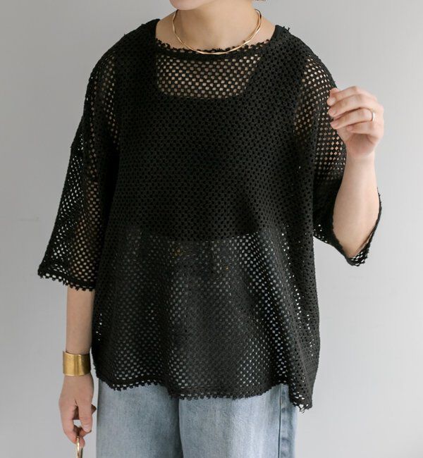  「【リバイバル】ハーフスリーブメッシュプルオーバー」|プルオーバー|