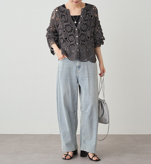  「【25AW】カギ針編み風カーディガン」|カーディガン|