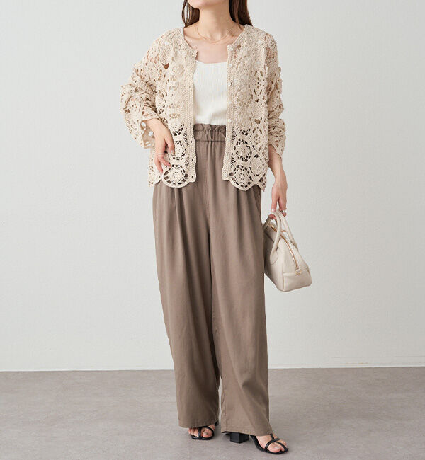  「【25AW】カギ針編み風カーディガン」|カーディガン|