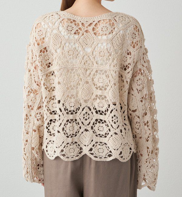  「【25AW】カギ針編み風カーディガン」|カーディガン|