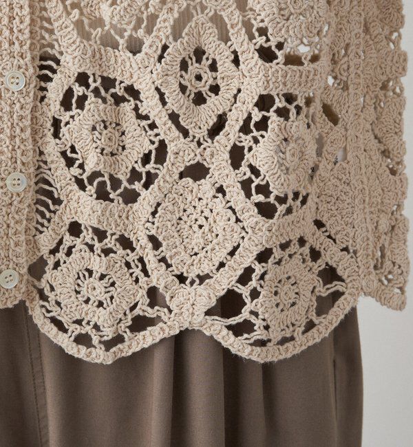  「【25AW】カギ針編み風カーディガン」|カーディガン|