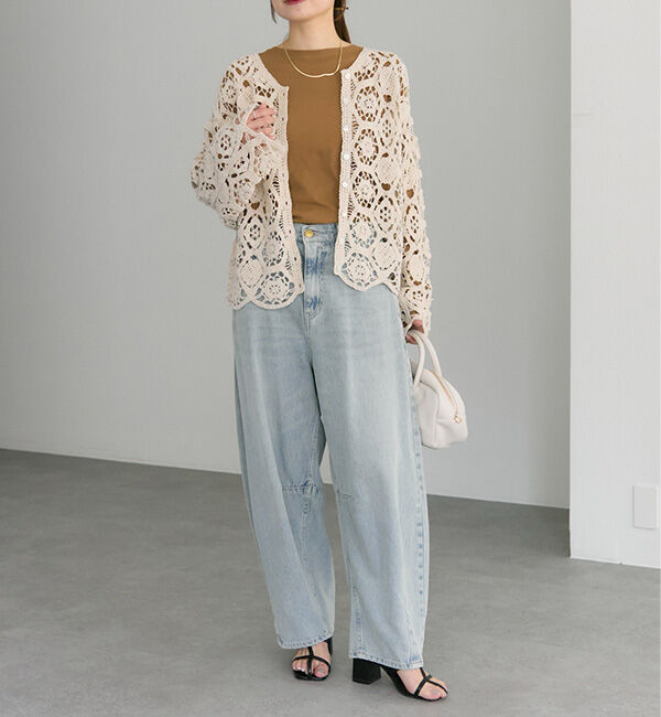  「【25AW】カギ針編み風カーディガン」|カーディガン|