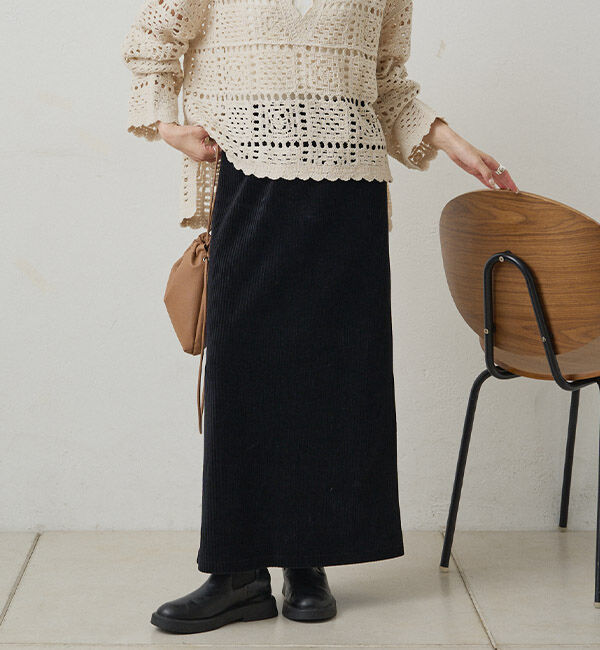  「【サイズ展開/＠yns628＆＠e_r_i_125企画】ストレッチコールスカート」|スカート|