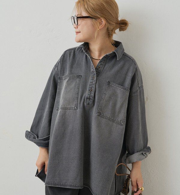  「【＠noricorico102企画】ヴィンテージライクデニムチュニックシャツ」|シャツ・ブラウス|