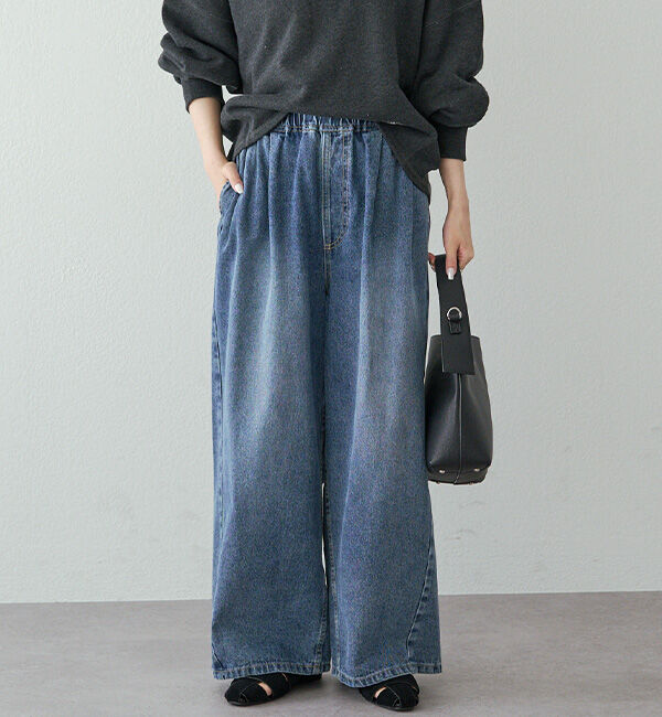  「ヴィンテージライクデニムイージーパンツ」|その他|インディゴブルー