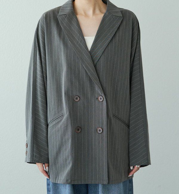  「【セットアップ対応】ダブルデザインストレッチテーラードジャケット」|テーラードジャケット|