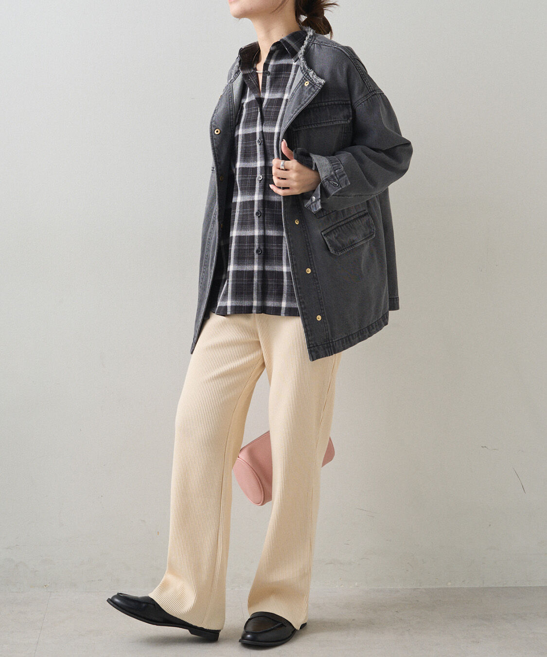  「【-3kg見え◎】微フレアリブパンツ」|その他|