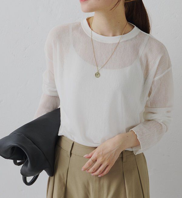  「トリコットメッシュカットソー」|Tシャツ・カットソー|