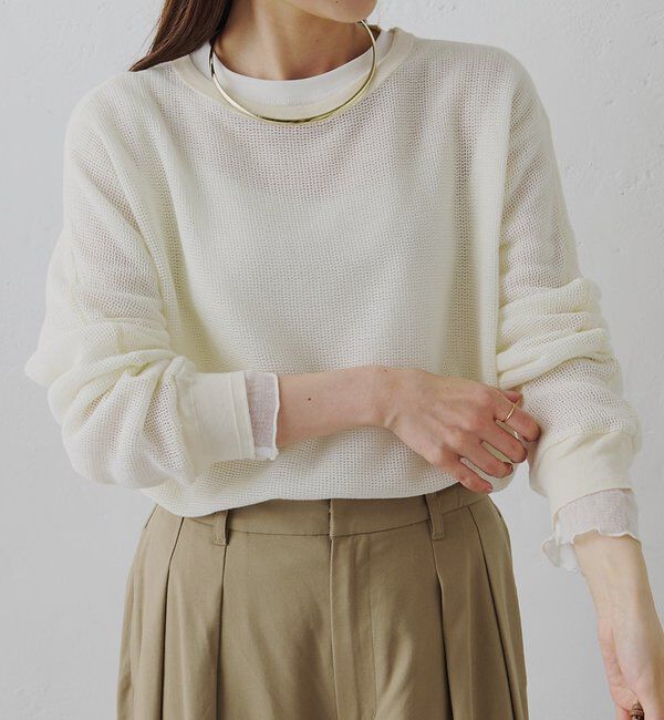  「トリコットメッシュカットソー」|Tシャツ・カットソー|