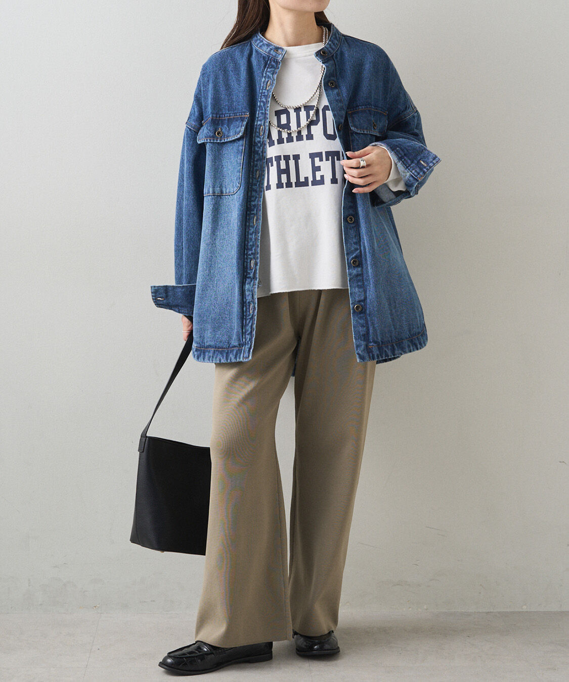  「コーンデニムバンドカラーデニムジャケット」|テーラードジャケット|