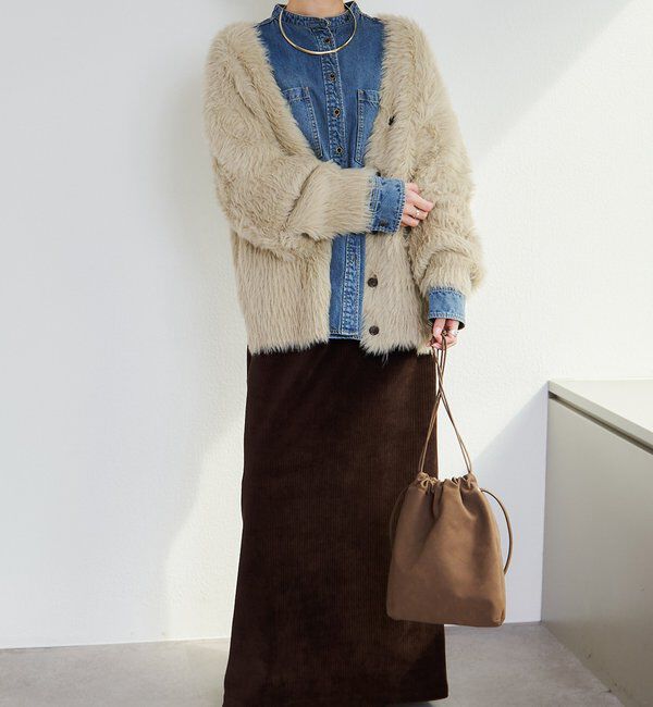  「シャギーニットVネックカーディガン」|カーディガン|