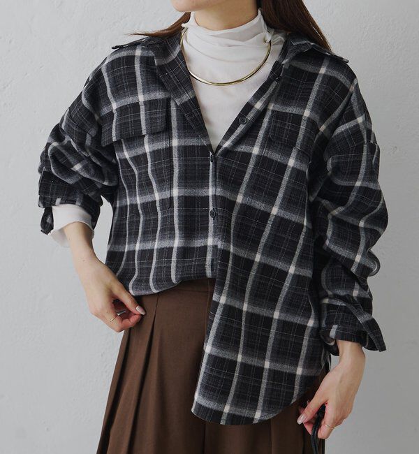  「オンブレチェックシャツ」|シャツ・ブラウス|ブラック系その他