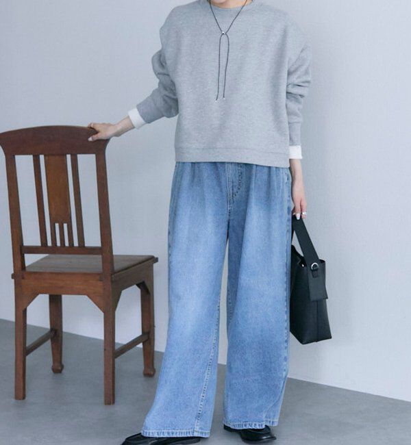  「シンプル裏起毛スウェットショートプルオーバー」|プルオーバー|