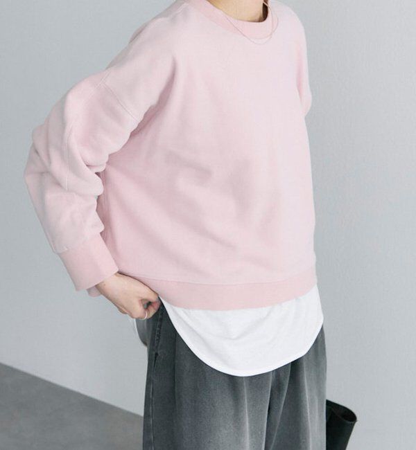  「シンプル裏起毛スウェットショートプルオーバー」|プルオーバー|