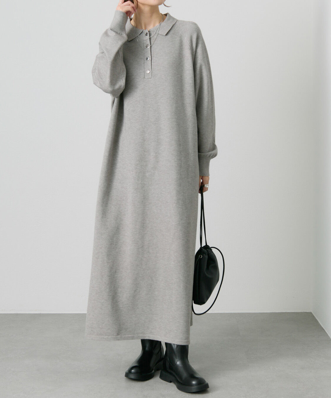  「ニットポロワンピース」|ワンピース|