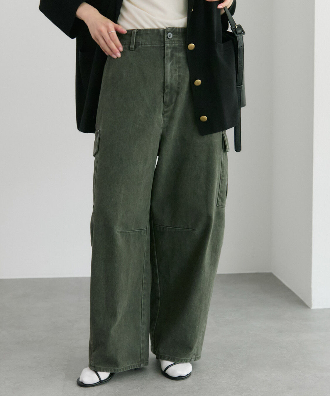  「ヴィンテージライクカーブシルエットカーゴパンツ」|カーゴ|