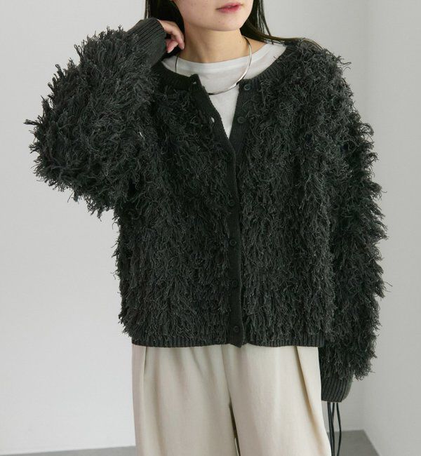  「フリンジジャガードニット」|カーディガン|