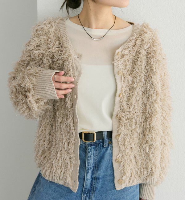  「フリンジジャガードニット」|カーディガン|