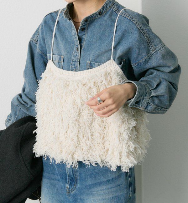  「フリンジジャガードニット細紐ビスチェ」|ニット・セーター|