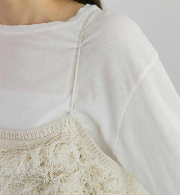  「フリンジジャガードニット細紐ビスチェ」|ニット・セーター|