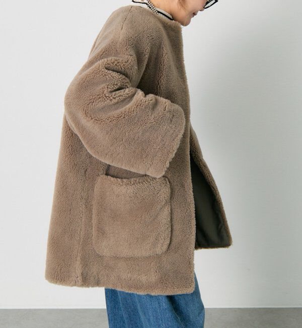  「リサイクルボアノーカラーコート」|ノーカラーコート|