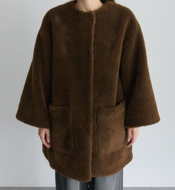  「リサイクルボアノーカラーコート」|ノーカラーコート|