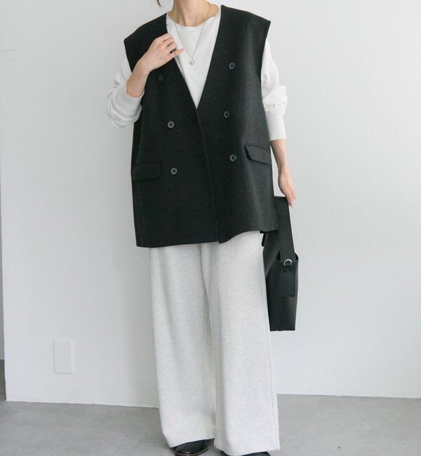  「ハンドメイド風ウール混ジレベスト」|ダウンベスト・ベスト|