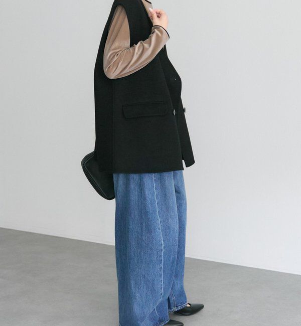  「ハンドメイド風ウール混ジレベスト」|ダウンベスト・ベスト|