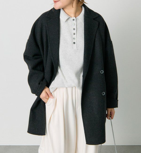  「ハンドメイド風ウール混テーラーコート」|その他|