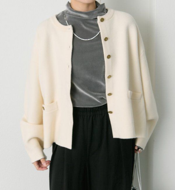  「【新色追加/リバイバル】ナイロンチュールベロアハイネックトップス」|Tシャツ・カットソー|