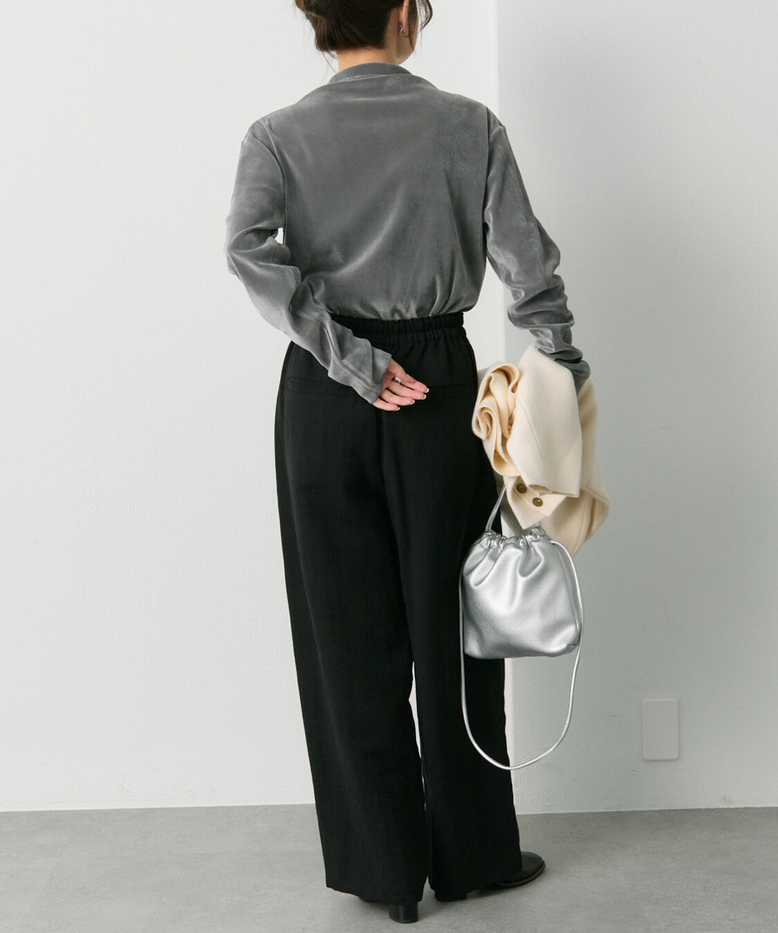  「【新色追加/リバイバル】ナイロンチュールベロアハイネックトップス」|Tシャツ・カットソー|