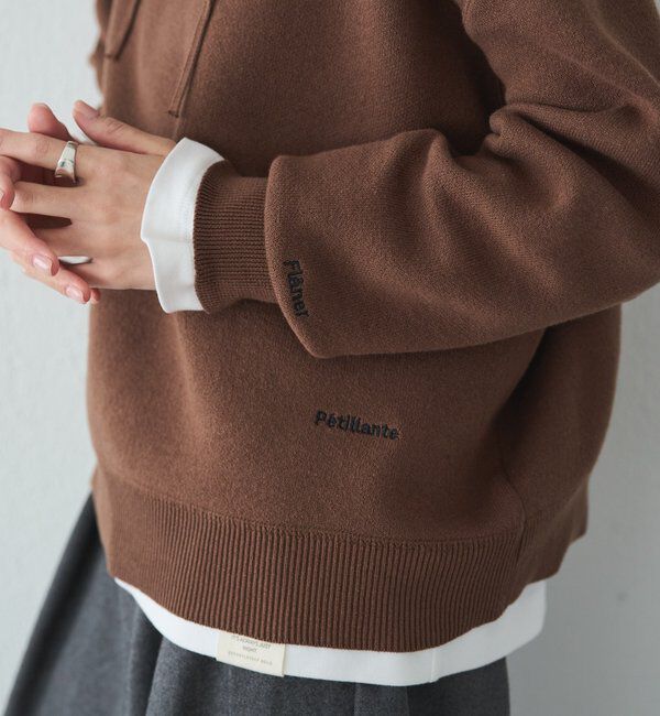  「スウェットライクダブルジャガードニットパーカー」|キャミソール|