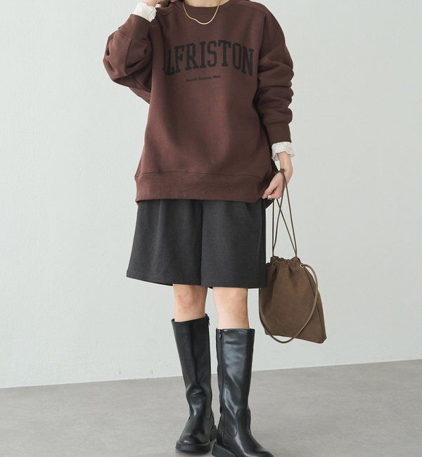  「ロゴプリント裏起毛スウェットプルオーバー」|プルオーバー|