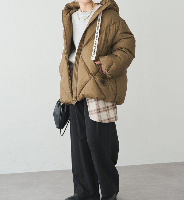  「リサイクルダウンジップアップフードジャケット」|テーラードジャケット|