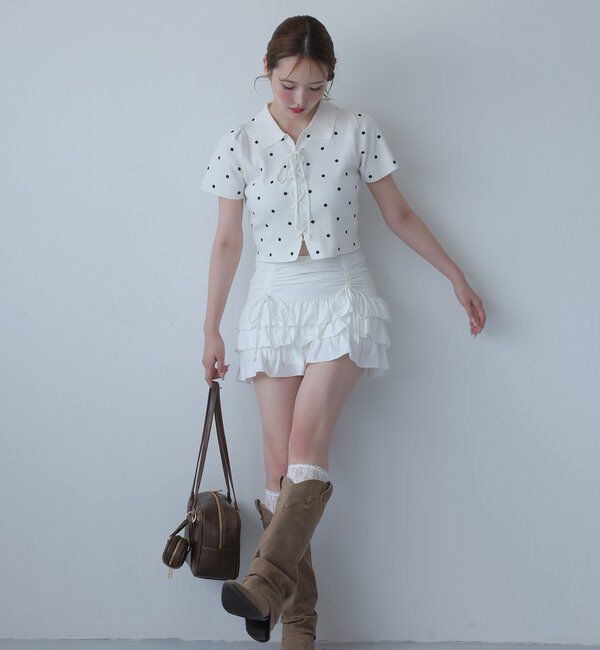  「セットで着れる／ドロストティアードミニ」|スカート|