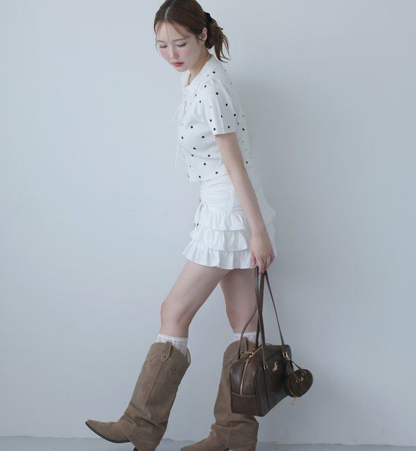  「セットで着れる／ドロストティアードミニ」|スカート|