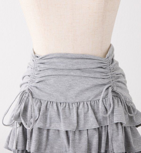  「セットで着れる／ドロストティアードミニ」|スカート|