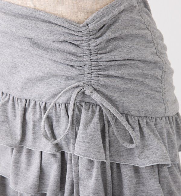  「セットで着れる／ドロストティアードミニ」|スカート|