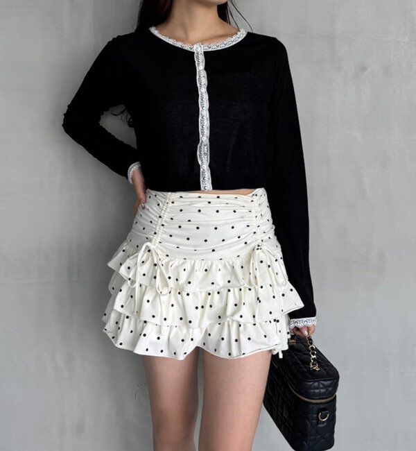  「セットで着れる／ドロストティアードミニ」|スカート|