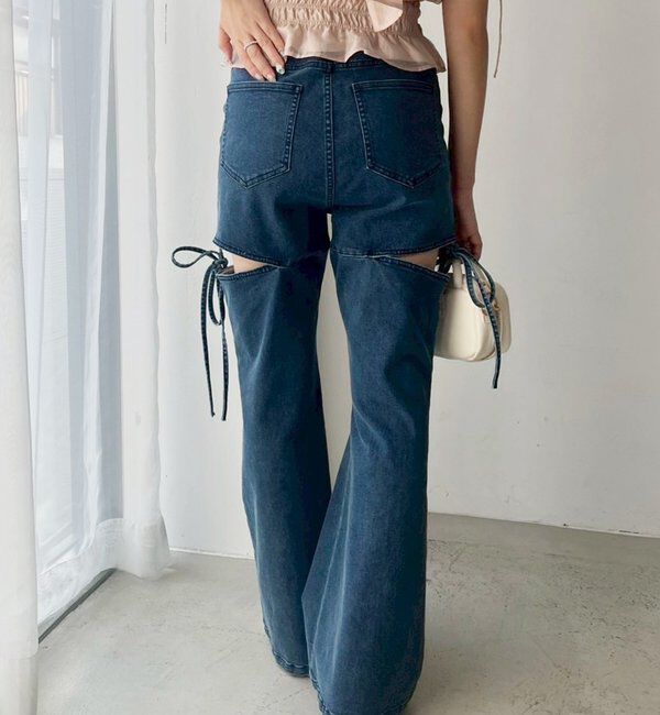  「サイドあき美脚ストレッチデニム」|その他|