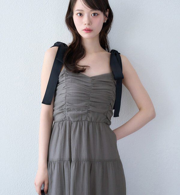  「背中あきティアードキャミワンピ」|ワンピース|