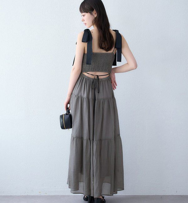  「背中あきティアードキャミワンピ」|ワンピース|