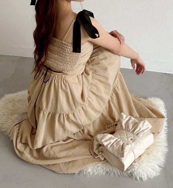  「背中あきティアードキャミワンピ」|ワンピース|