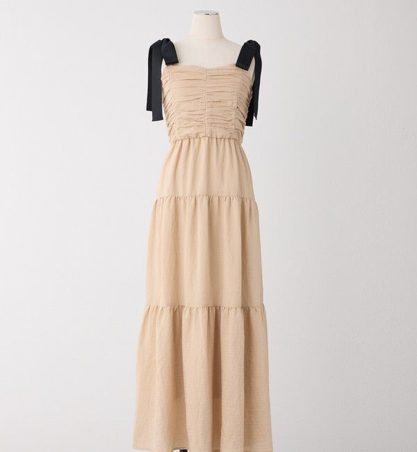  「背中あきティアードキャミワンピ」|ワンピース|