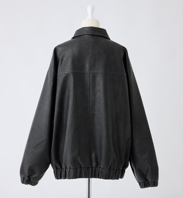  「WEB限定【ロングシーズン活躍！】オーバーサイズ合皮ブルゾン」|ダウンベスト・ベスト|
