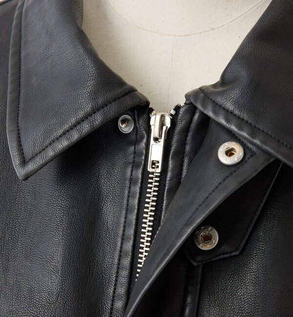  「WEB限定【ロングシーズン活躍！】オーバーサイズ合皮ブルゾン」|ダウンベスト・ベスト|