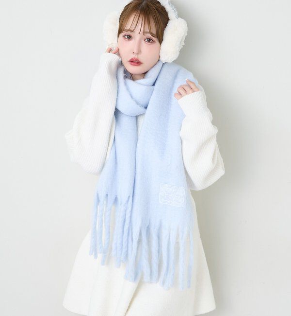  「刺繍入りフェイクムートンイヤーマフ」|その他|