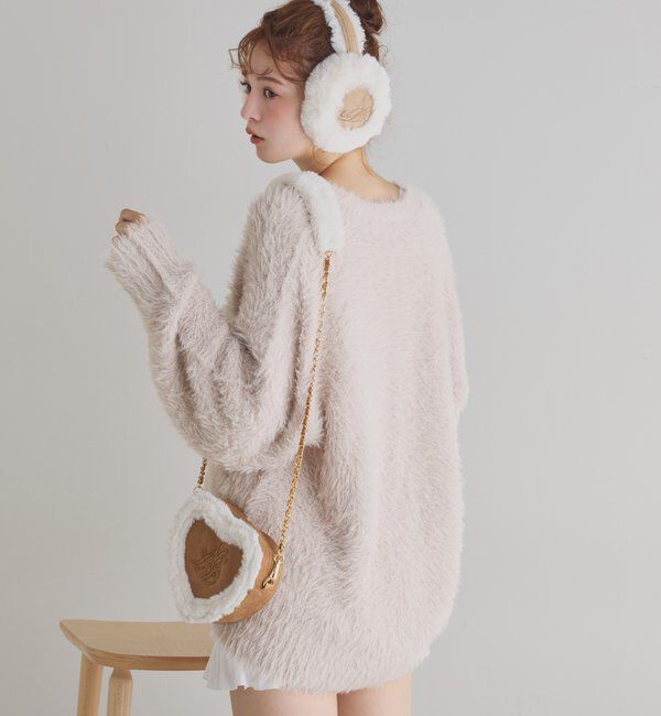  「刺繍入りフェイクムートンイヤーマフ」|その他|