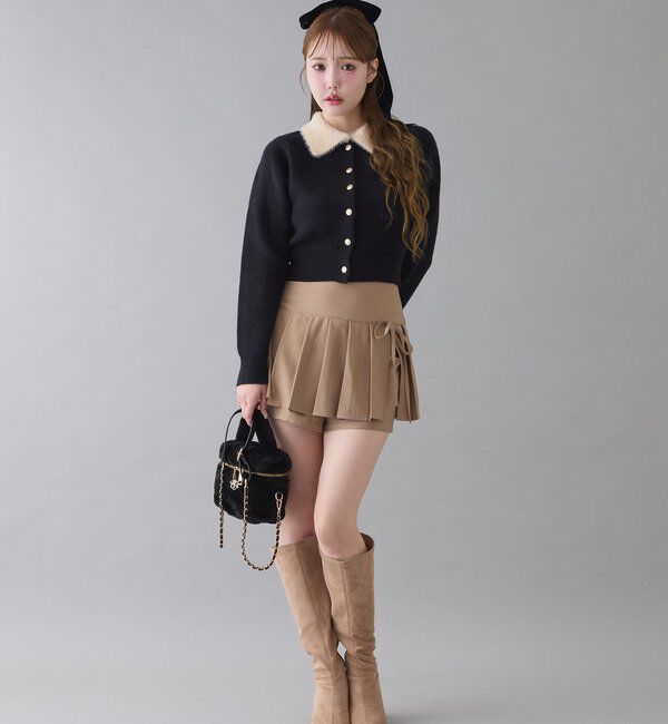  「【リボン取り外し可能】ポインテッドストレッチブーツ」|その他|