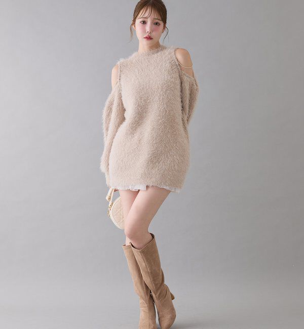  「【リボン取り外し可能】ポインテッドストレッチブーツ」|その他|